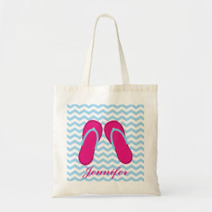 Sac fourre-tout rose personnalisé à sandales de