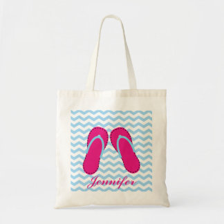 Sac fourre-tout rose personnalisé à sandales de