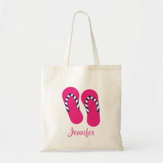Sac fourre-tout rose personnalisé à sandales de