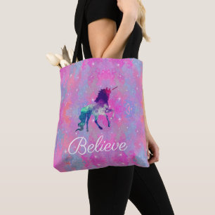 Sac fourre-tout rose/pourpre aux textes faits sur