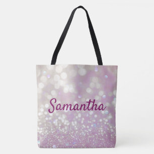 Sac fourre-tout rose rayé personnalisé