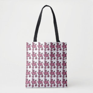 Sac fourre-tout rose rétro French Poodle Cadeau