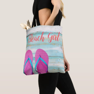 Sac fourre-tout rose turquoise en bois à bascules