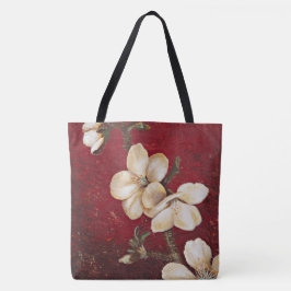 Sac fourre-tout rouge à fleur d'amande