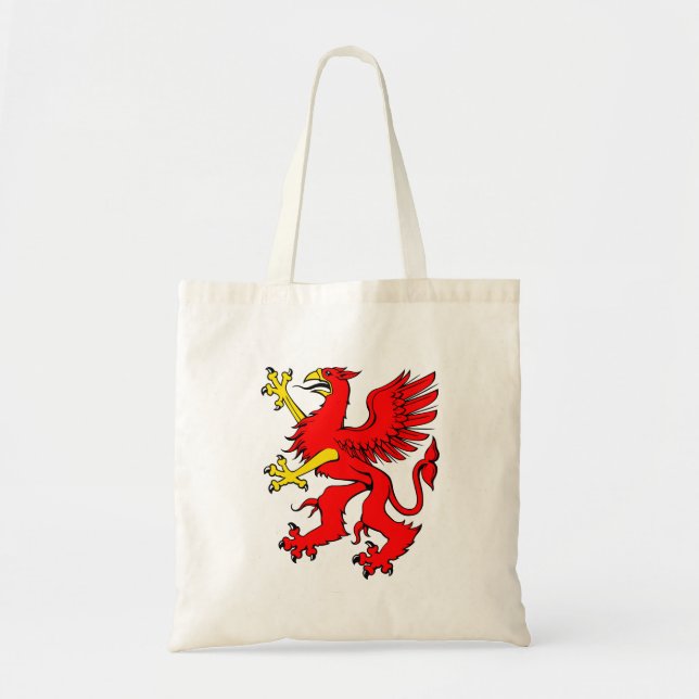 Sac fourre-tout rouge à griffon (Devant)