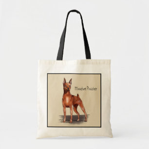 Sac fourre-tout (rouge) à Pinscher miniature