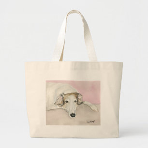 Sac fourre-tout russe à toile d'art de chien de