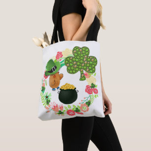 Sac fourre-tout Saint Patrick's Day Teddy Bear Flo