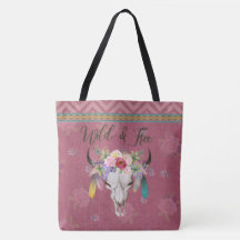 Sac fourre-tout sauvage et libre à Boho (framboise