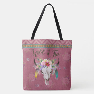 Sac fourre-tout sauvage et libre à Boho (framboise