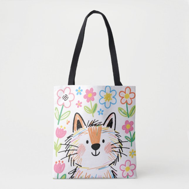 Sac fourre-tout Scribble Cat (Devant)