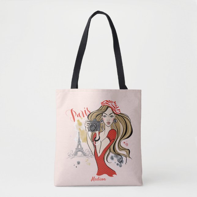Sac fourre-tout Sketch Girl Paris (Devant)