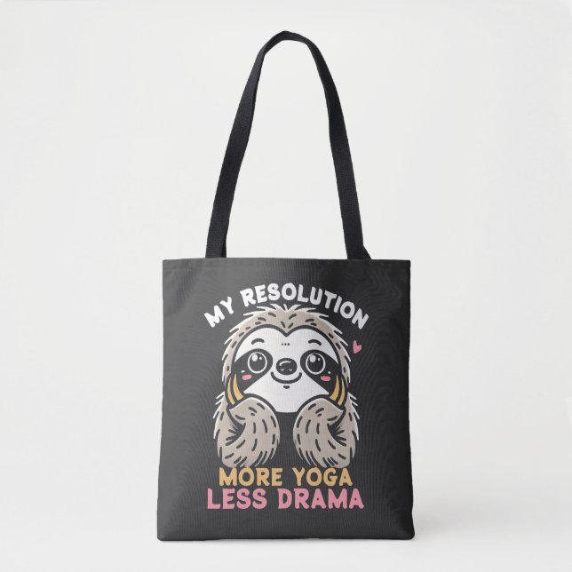 Sac fourre-tout Sloth - Plus de yoga moins de dram (Devant)