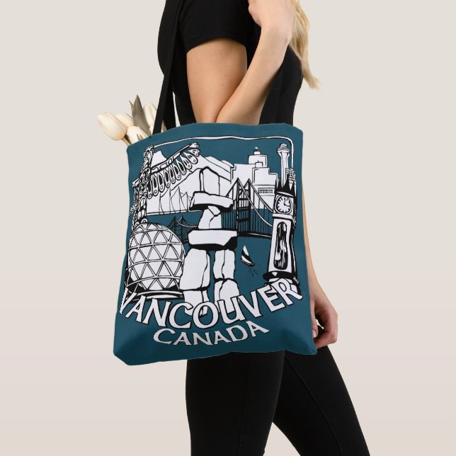 Sac fourre-tout Souvenir de Vancouver Sacs d'art e (De près)