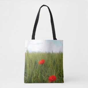 Sac fourre-tout sur-impression dans un champ de bl