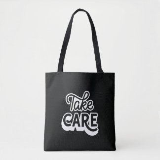 Sac fourre-tout Take Care | Esthétique noire minim