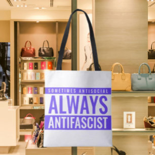 Sac fourre-tout toujours antifasciste - Texte bleu