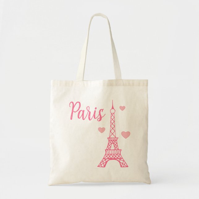 Sac fourre-tout Tour Eiffel rose Cadeau (Devant)