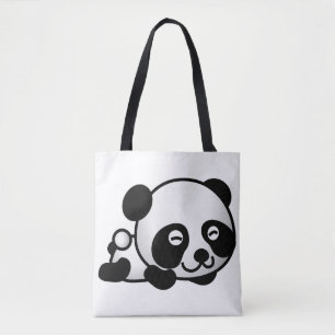 Sac fourre-tout tout imprimé. Panda.