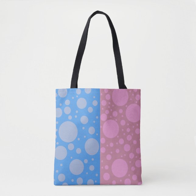 Sac fourre-tout tout-sur-impression bleu rose poin (Devant)