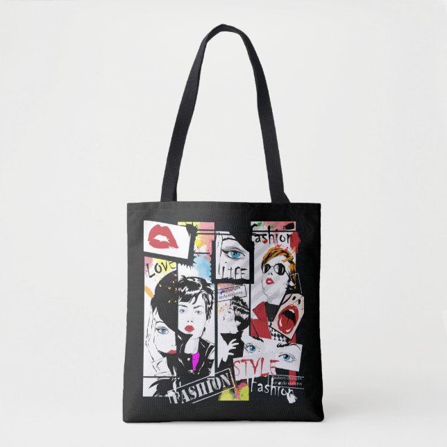 Sac fourre-tout Tout-Sur-Imprimé Retro Fashion Pop (Devant)