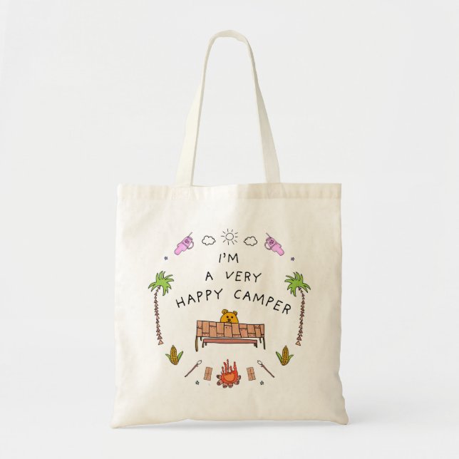 sac fourre-tout "Très Heureux Camper" (Devant)