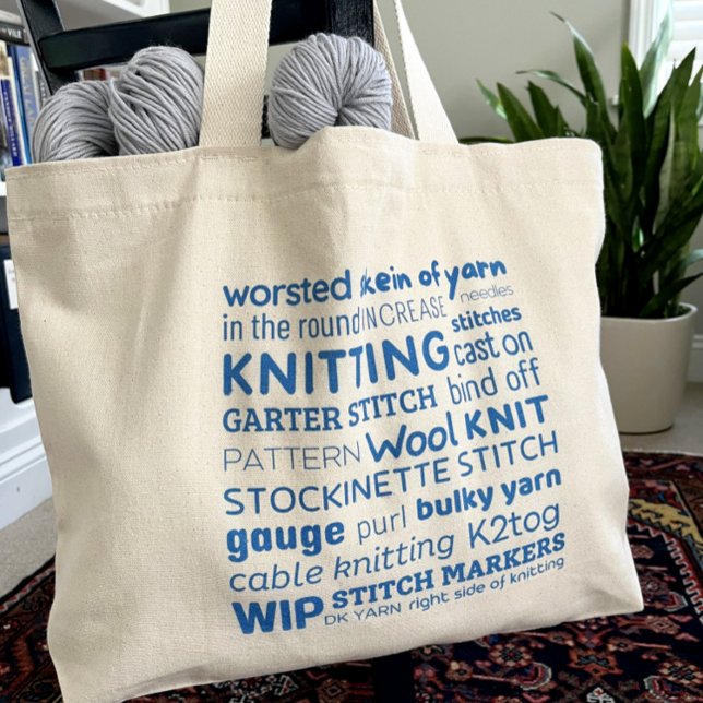 Sac fourre-tout tricot - Collage de mots de Knitte (Créateur téléchargé)
