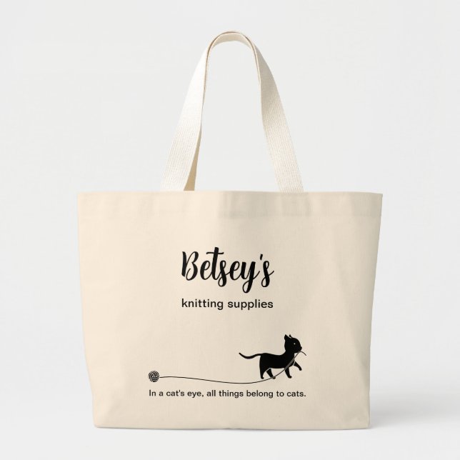 Sac fourre-tout tricot pour Amoureux de les chats (Devant)