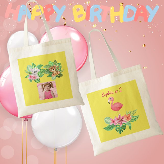 Sac fourre-tout Tropical Baby Animals Anniversaire (Créateur téléchargé)