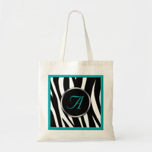 Sac fourre-tout turquoise à monogramme