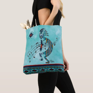 Sac fourre-tout Turquoise Kokopelli