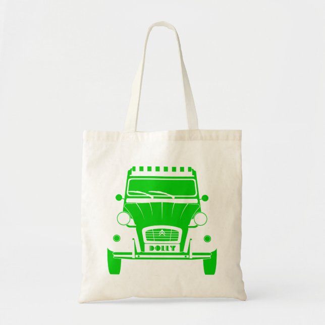 Sac fourre-tout vert à chariot de Citroen 2cv Deux (Devant)