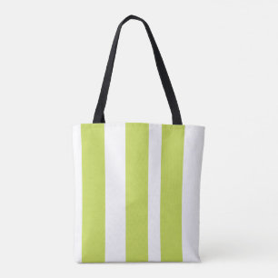 Sac fourre-tout vert et blanc rayé