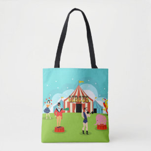 Sac fourre-tout vintage à impression de cirque