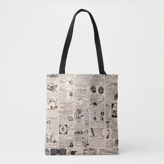 sac fourre-tout "Vintage Comic Book Classified Ads (Devant)