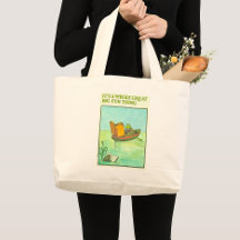 Sac fourre-tout vintage De Lecture De Grenouille E