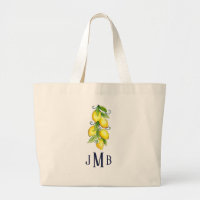 Sac fourre-tout vintage monogramme au citron