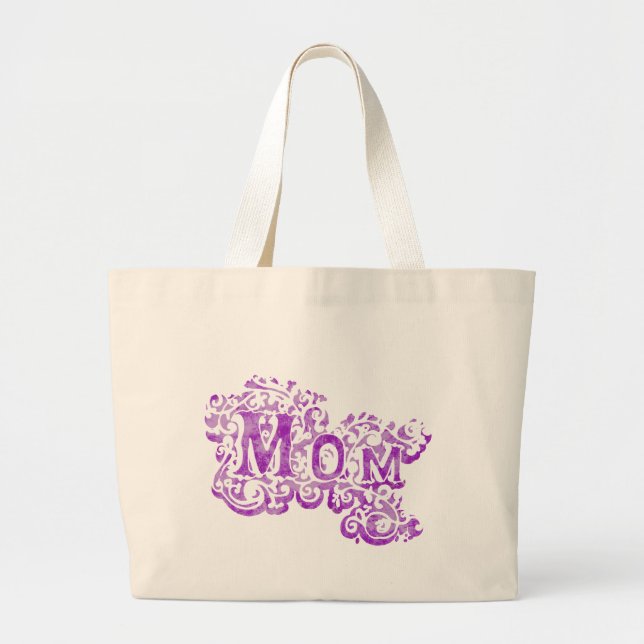 Sac fourre-tout violet / clair "Maman" (Devant)