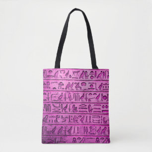Sac fourre-tout violet des hiéroglyphes égyptien