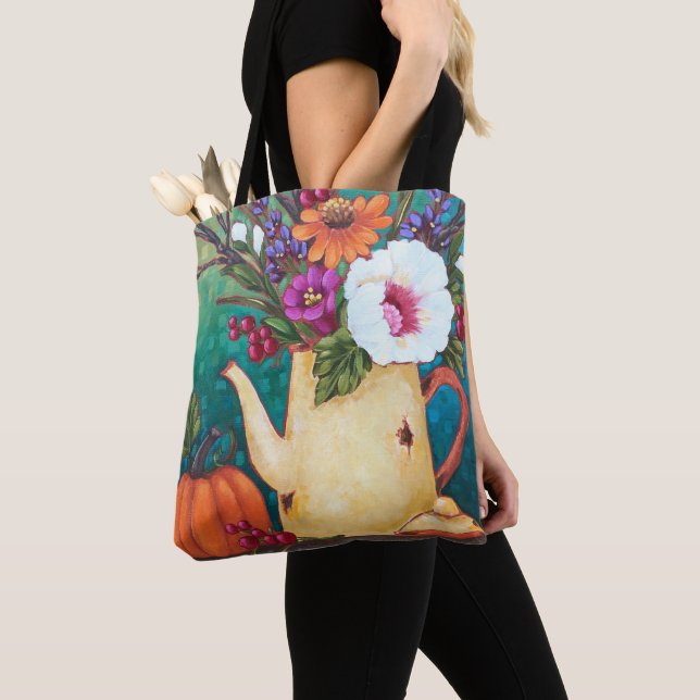 Sac fourre-tout x16 "à arrangement floral (De près)