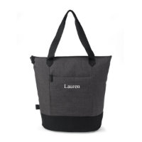 Sac fourre-tout Zipper Tanner brodé noir et gris