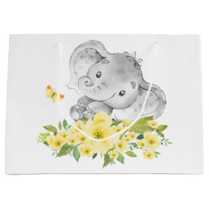 Sac gai de cadeau de baby shower d'éléphant
