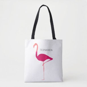 Sac graphique personnalisé de Flamant rose