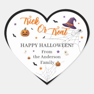 Sac Halloween Autocollant Rond Trick or Treat