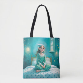 Sac imprimé elfe art fille bleu