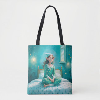 Sac imprimé elfe art fille bleu