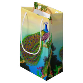 Sac indien bleu élégant de cadeau de paon
