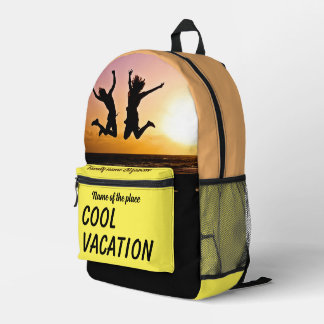 Sac jaune et orange personnalisé, vacances en fami
