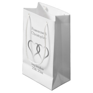 Sac mariage petit cadeau Coeurs d'argent