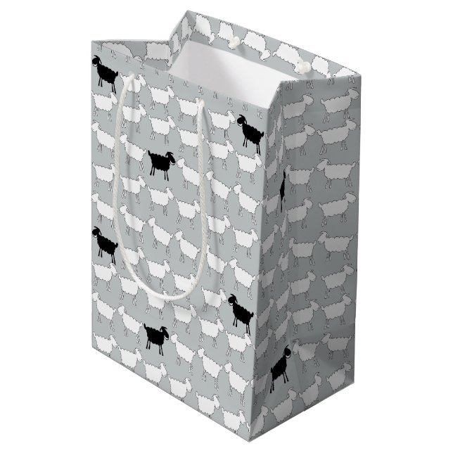 Sac mono de cadeau de moutons noirs et blancs de (Dos Angle)
